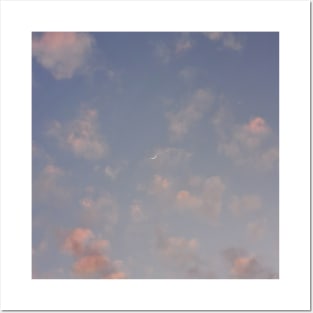 moon sunset clouds Posters and Art